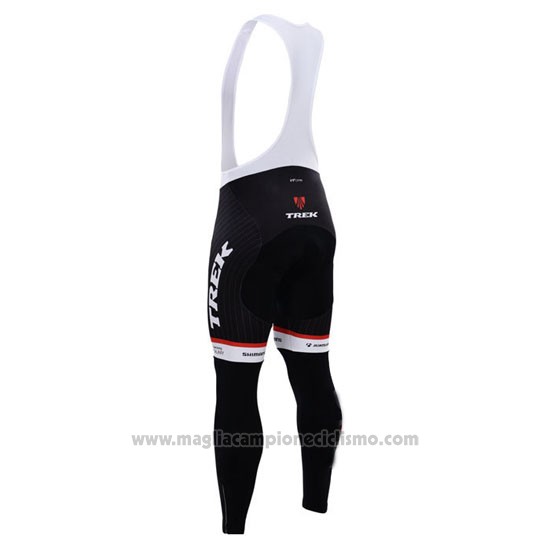 2015 Abbigliamento Ciclismo Trek Factory Racing Factory Racing Bianco e Nero Manica Lunga e Salopette